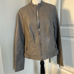 Apt. 9 Women's Taupe Faux Leather Jacket